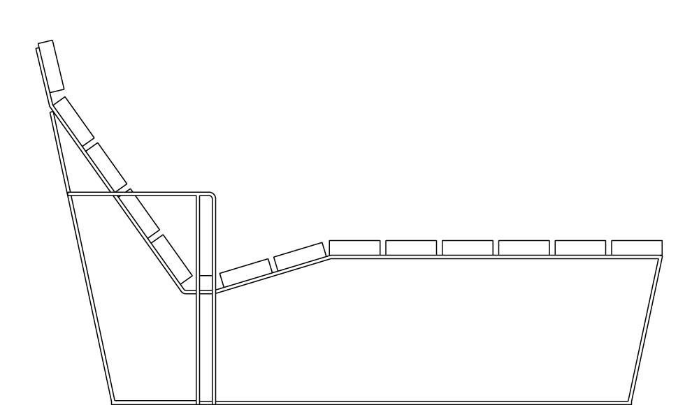 Chaise longue Kymo avec accoudoirs 