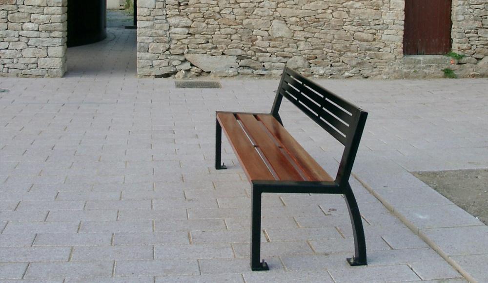 Banc Cléa mixte bois acier