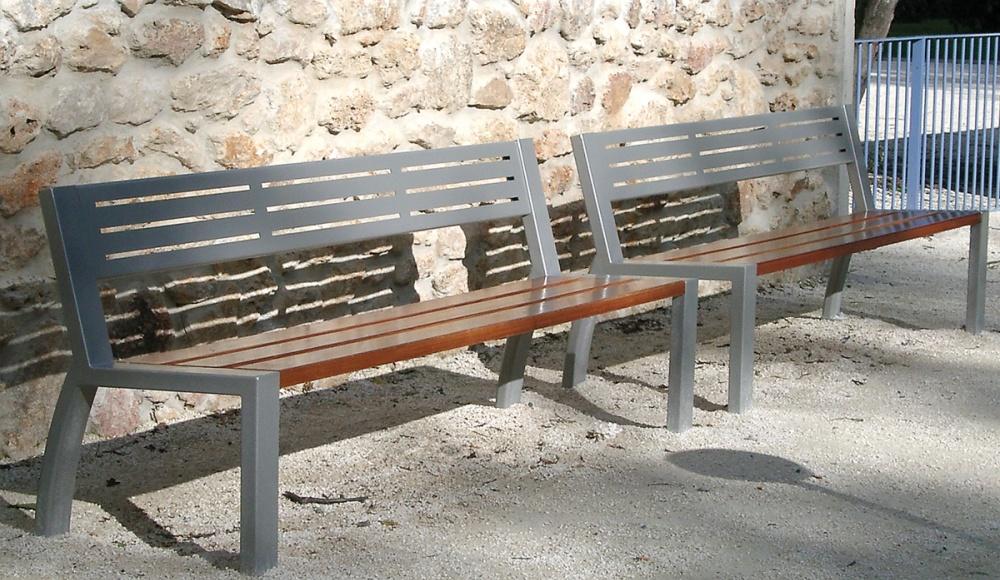 Banc 2m Cléa mixte bois acier